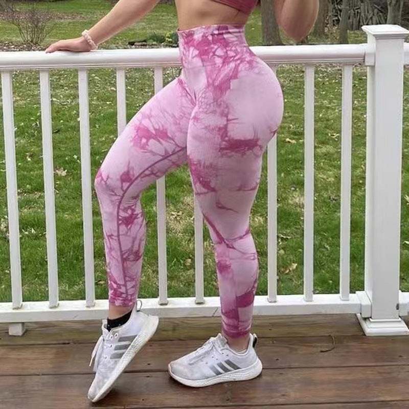 Leggings Tie Dye pour femmes, pantalons de yoga, de fitness, sans coutures, push-up, collants d'entraînement, de sport, de gym - LUXARAH