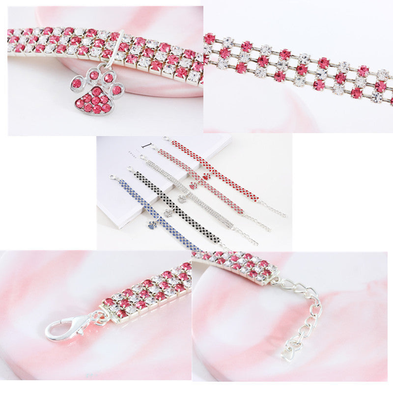 Collier pour animal de compagnie avec diamants, accessoires pour chats et chiens de couleurs variées, griffes de chat, collier élastique pour chat et chien - LUXARAH