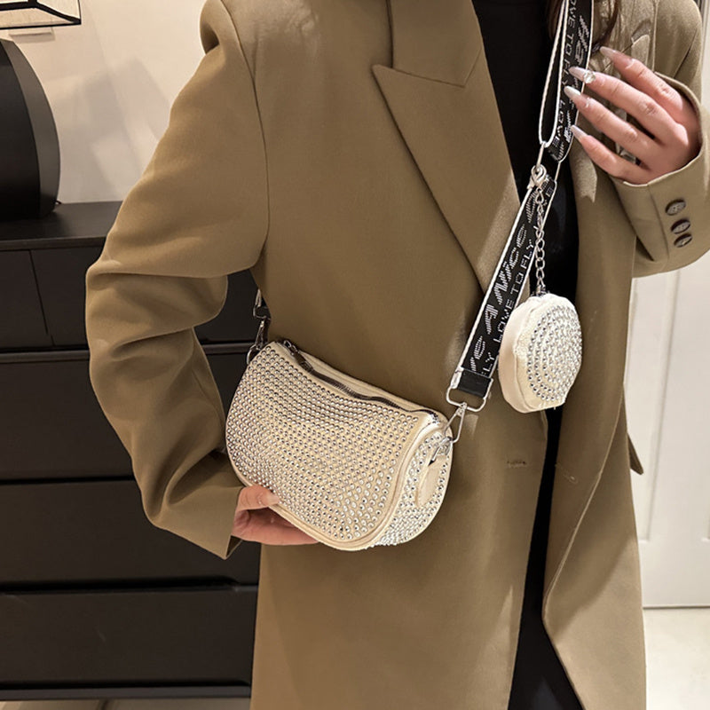 Sac à bandoulière en strass avec petit porte-monnaie, sac à bandoulière tendance pour femmes, sacs de créateurs de luxe - LUXARAH