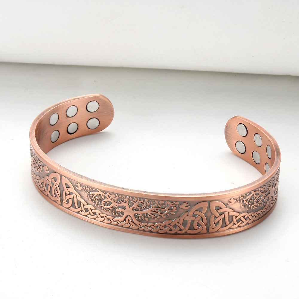 Bracelet magnétique rétro en cuivre pur avec énergie Lucky Tree - LUXARAH