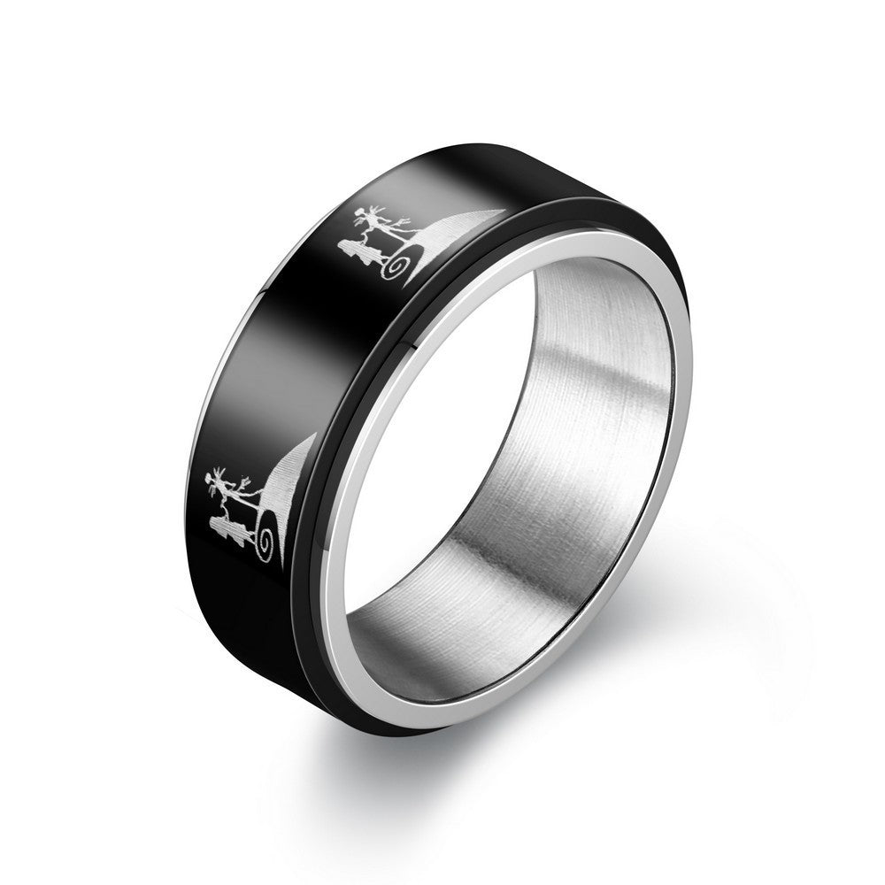 Bague tournante en acier titane anti-anxiété et anti-stress - LUXARAH