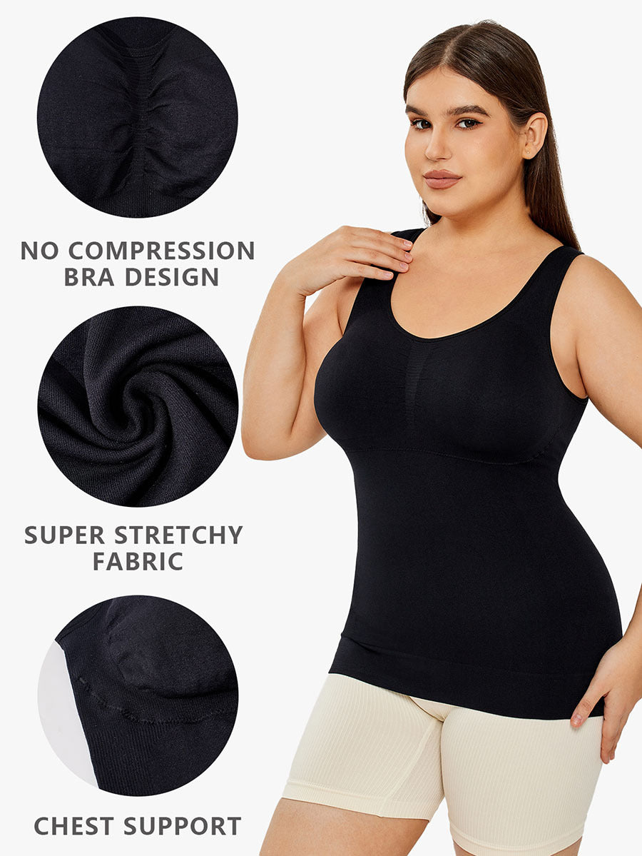 Camisole en coton extensible pour femme avec soutien-gorge intégré