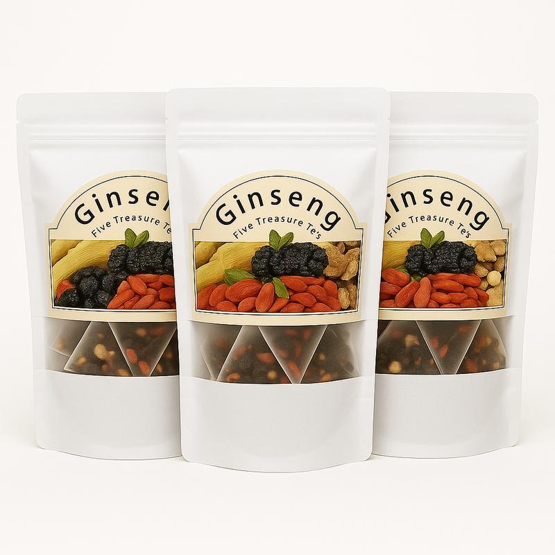 Thé aux six trésors au ginseng, formule pour les reins - Thé aux herbes traditionnelles chinoises naturelles, détoxifiant et purifiant pour les reins, pour hommes et femmes, 20 sachets par paquet - LUXARAH