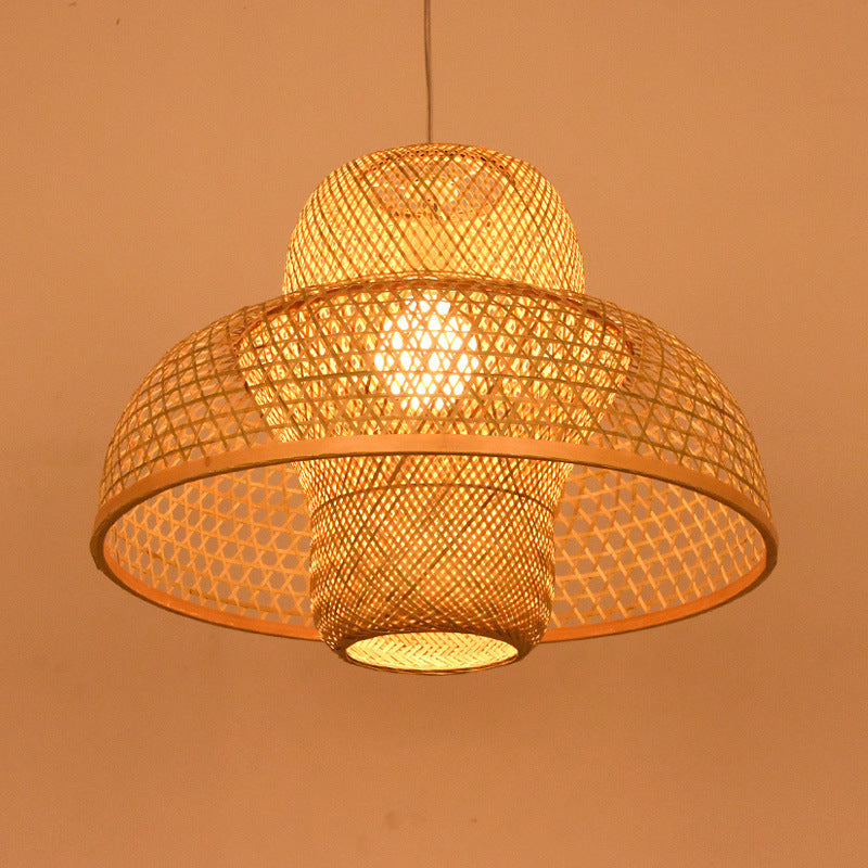 Lustre de style chinois en bambou