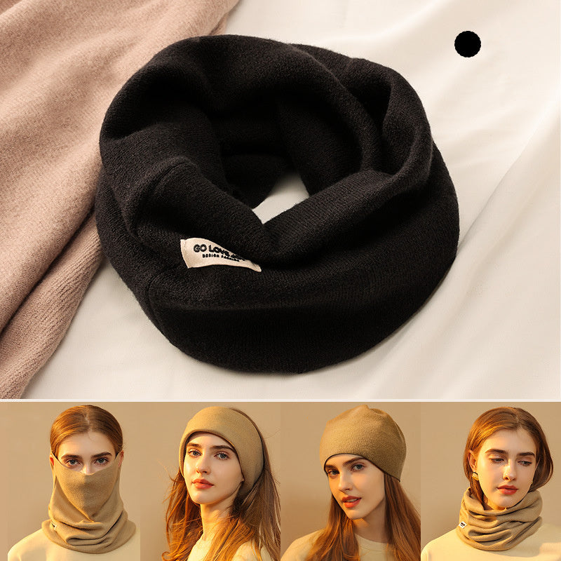 Masque facial 4 en 1, écharpe d'hiver en faux cachemire, foulard, chapeau tendance