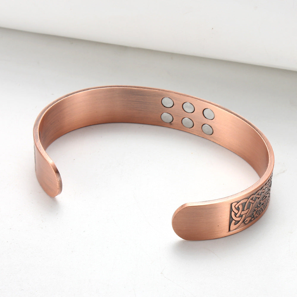 Bracelet magnétique rétro en cuivre pur avec énergie Lucky Tree - LUXARAH
