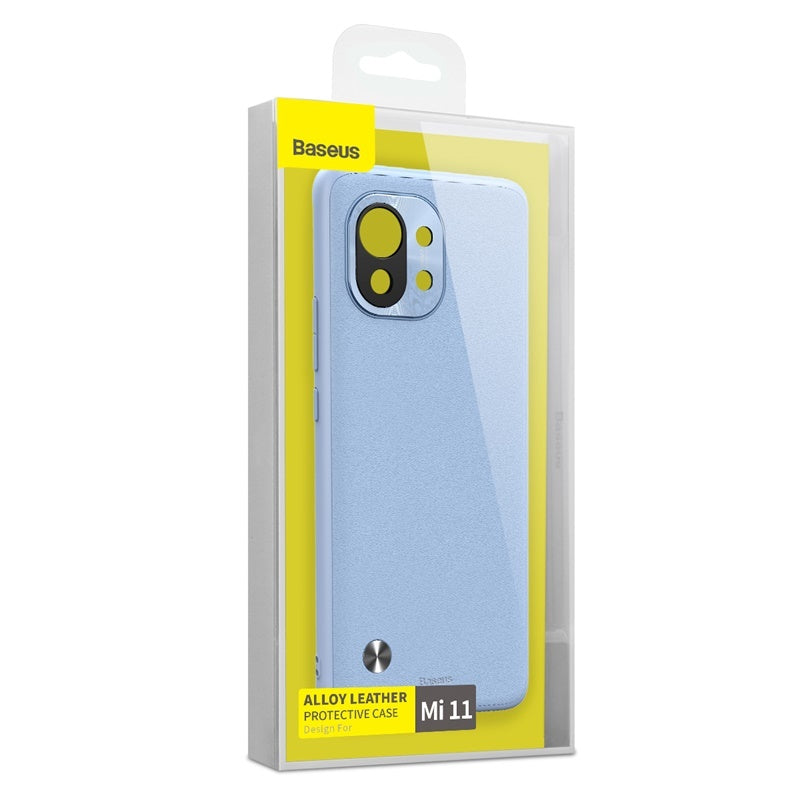 Étui en cuir uni et alliage pour Xiaomi 11