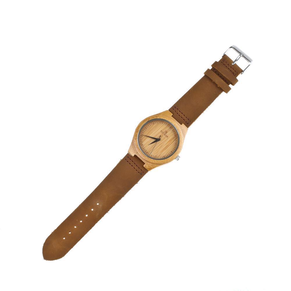 Montre à quartz en bambou - LUXARAH