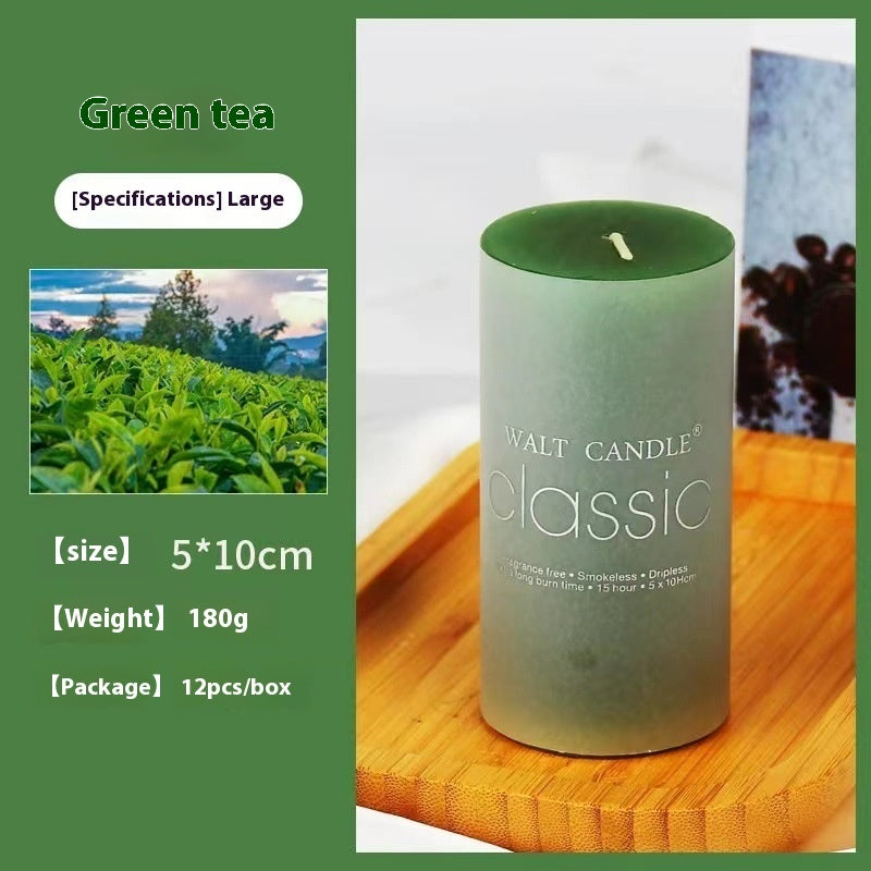 Bougie d'aromathérapie cylindrique colorée, bougie parfumée brillante, bougies sans fumée
