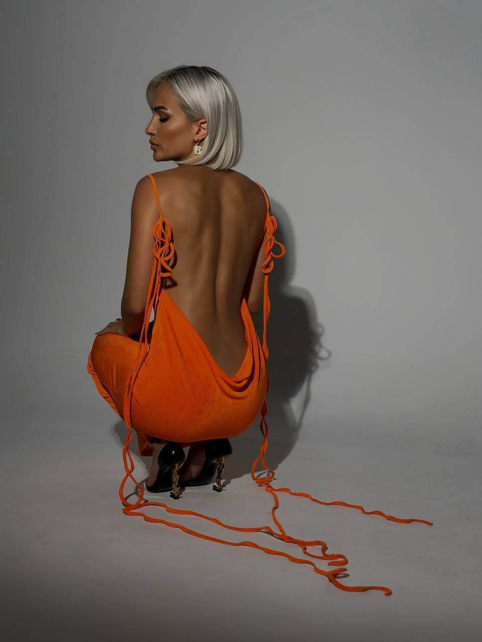 Robe d'été sexy et slim dos nu, robe longue à lacets