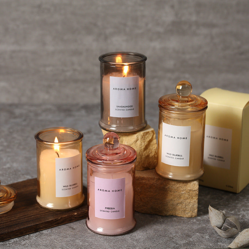 Bougie d'aromathérapie en cire de soja en forme de théière