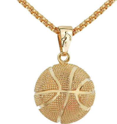 Pendentifs de basket-ball, colliers européens et américains en acier inoxydable - LUXARAH
