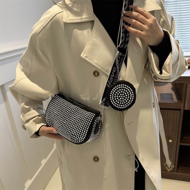 Sac à bandoulière en strass avec petit porte-monnaie, sac à bandoulière tendance pour femmes, sacs de créateurs de luxe - LUXARAH