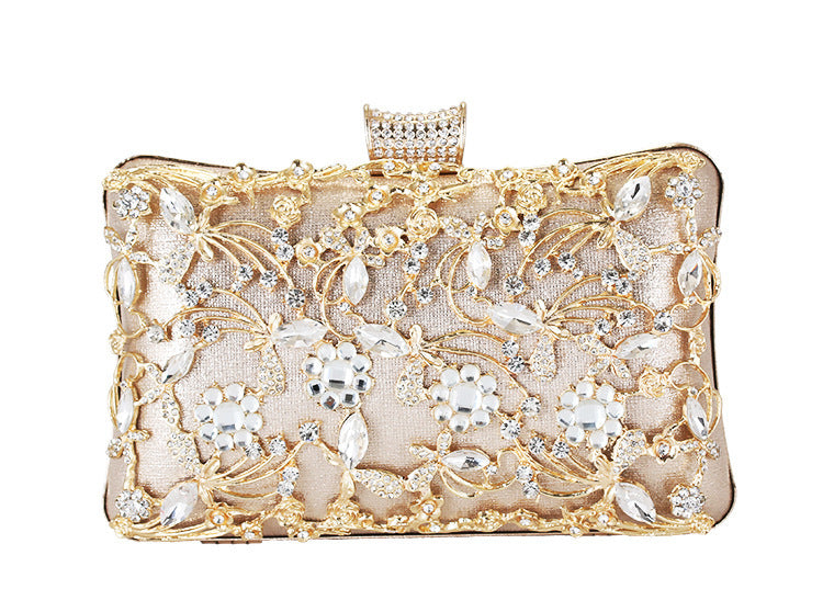 Pochette de dîner élégante en strass pour femmes, sac messager de marque de luxe avec chaîne - LUXARAH