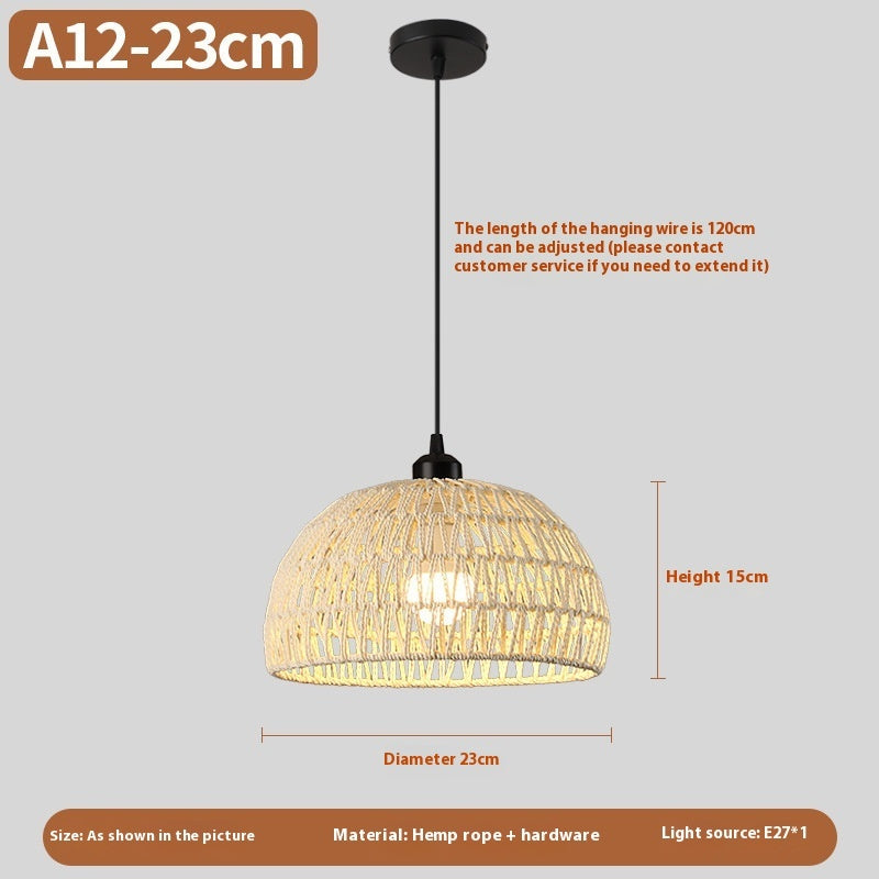Nouveau lustre créatif en rotin tissé de style chinois - LUXARAH