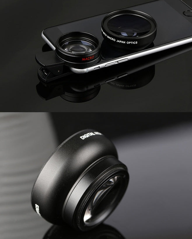 Objectif de téléphone portable 0,45X grand angle 12,5 fois l'objectif macro externe pour appareil photo universel HD Combo