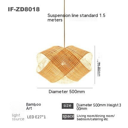 Lampe en bambou tissée en bambou Lustre décoratif créatif - LUXARAH