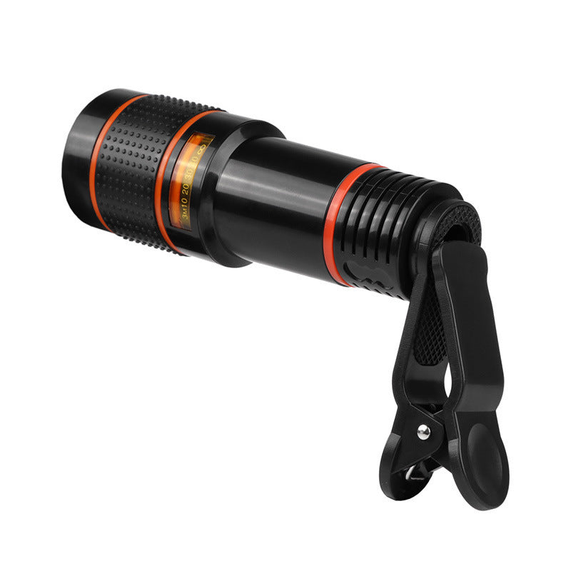 Objectif télescopique rétractable à clip pour téléphone portable Zoom pour Galaxy S3, S4, S5, S6, S7 Edge
