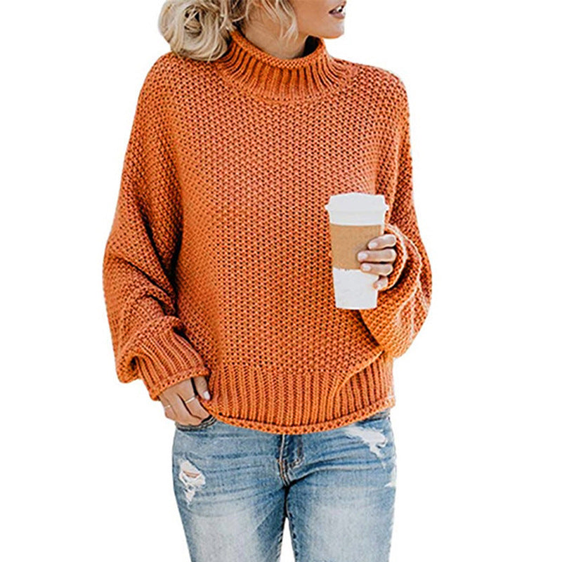 Pull col roulé uni, mode hiver, décontracté, tricoté, manches longues, vêtements pour femmes