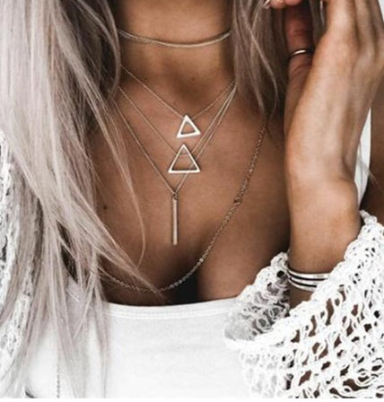 Collier multicouche Bls-miracle pour femmes, longue chaîne, pendentif œil turc, colliers tendance en cristal, étoile et gouttes d'eau