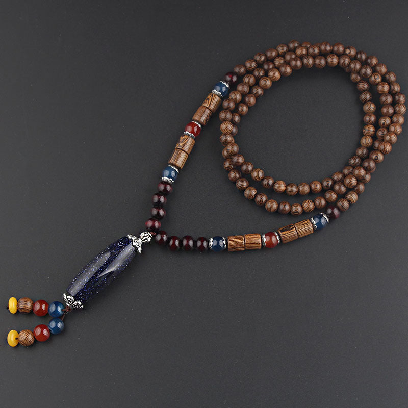 Retro Ethnic Wooden Beaded Necklaces for Men and Women