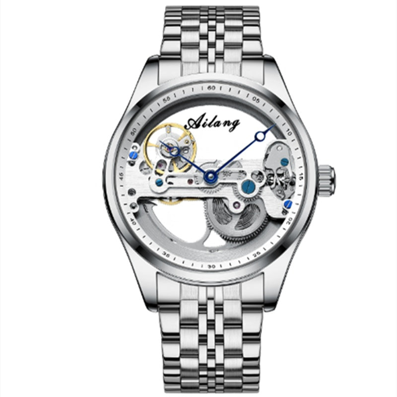 Montre mécanique automatique pour homme, montre creuse créative, bracelet en silicone - LUXARAH