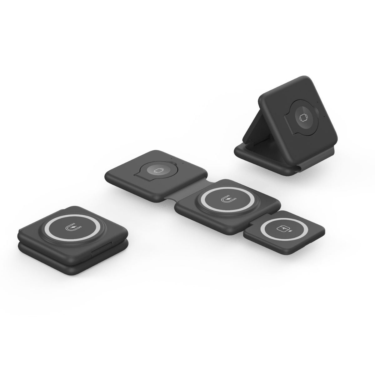 Chargeur sans fil pliable à aspiration magnétique 3 en 1
