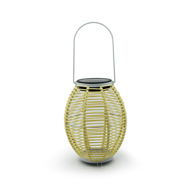 Plafonnier en rotin tressé à énergie solaire pour jardin, cour, pelouse - LUXARAH