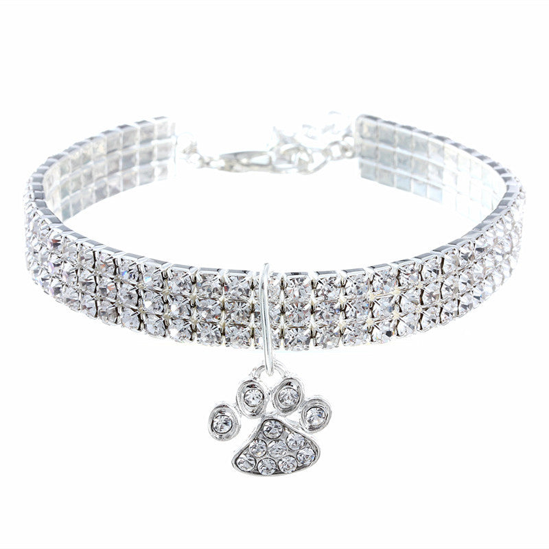 Collier pour animal de compagnie avec diamants, accessoires pour chats et chiens de couleurs variées, griffes de chat, collier élastique pour chat et chien - LUXARAH