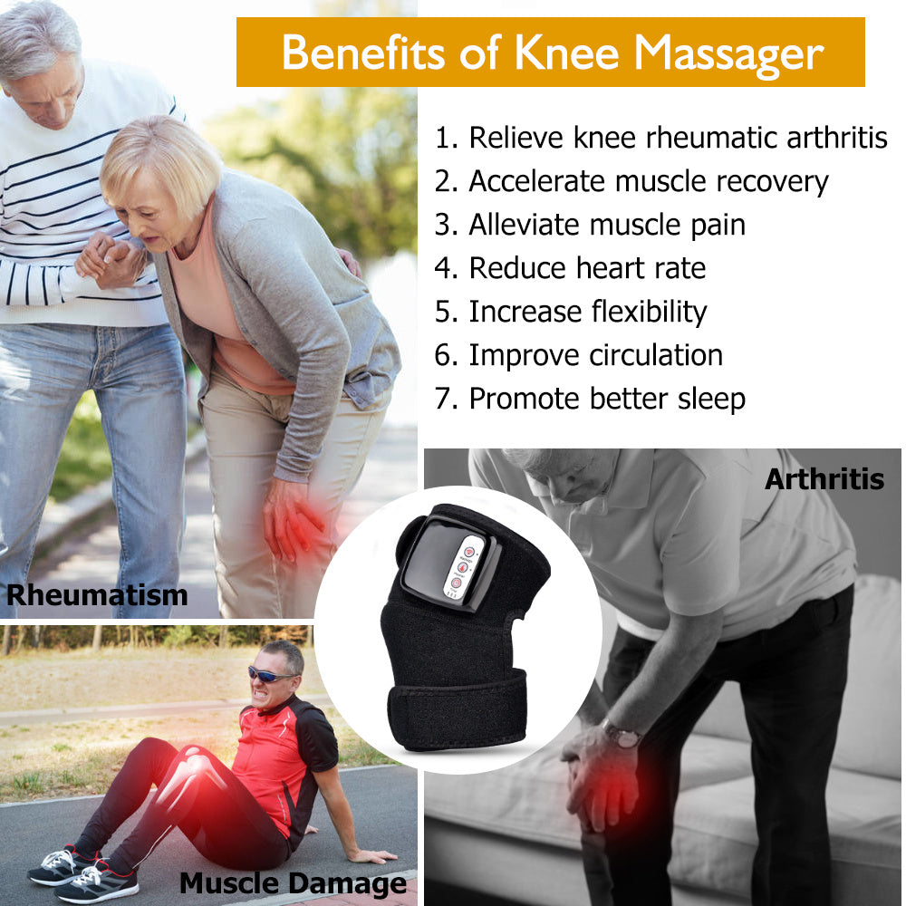 Appareil de massage électrique infrarouge pour le genou, enveloppant le coude, thérapie par vibrations, appareil de physiothérapie, soulagement de la douleur - LUXARAH