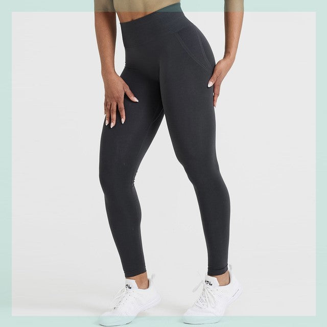 Leggings sans couture pour femmes, legging froissé pour le travail - LUXARAH