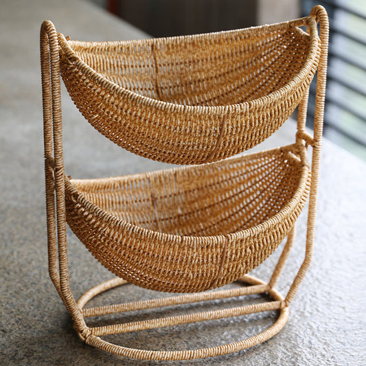 Assiette à fruits en rotin multicouche - LUXARAH