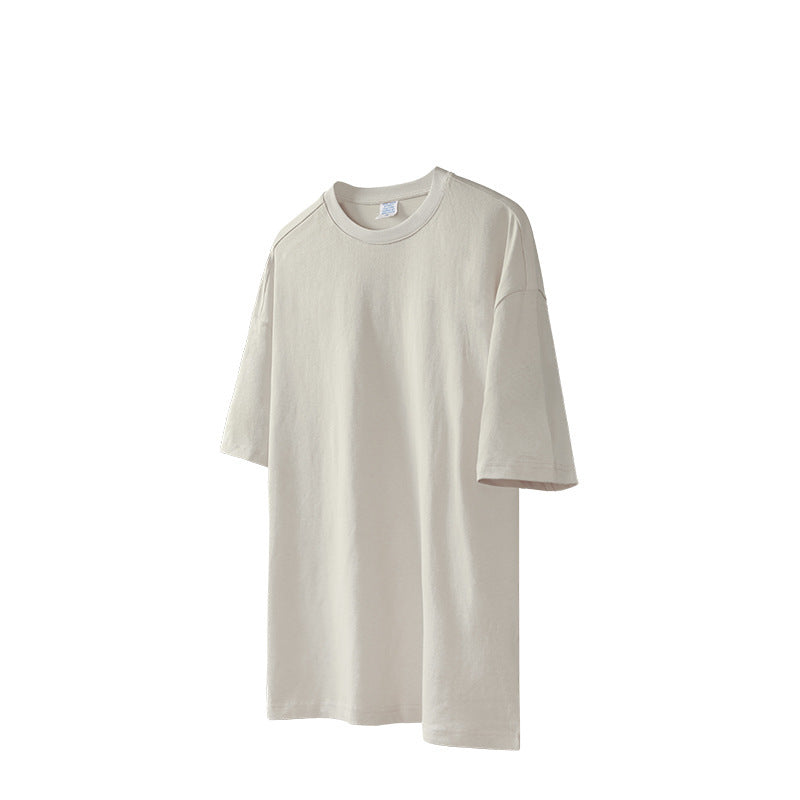 T-shirt oversize à manches courtes en pur coton uni - LUXARAH