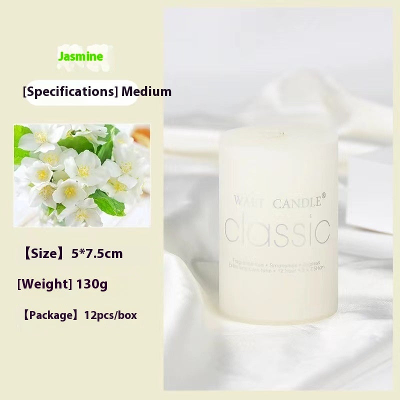 Bougie d'aromathérapie cylindrique colorée, bougie parfumée brillante, bougies sans fumée