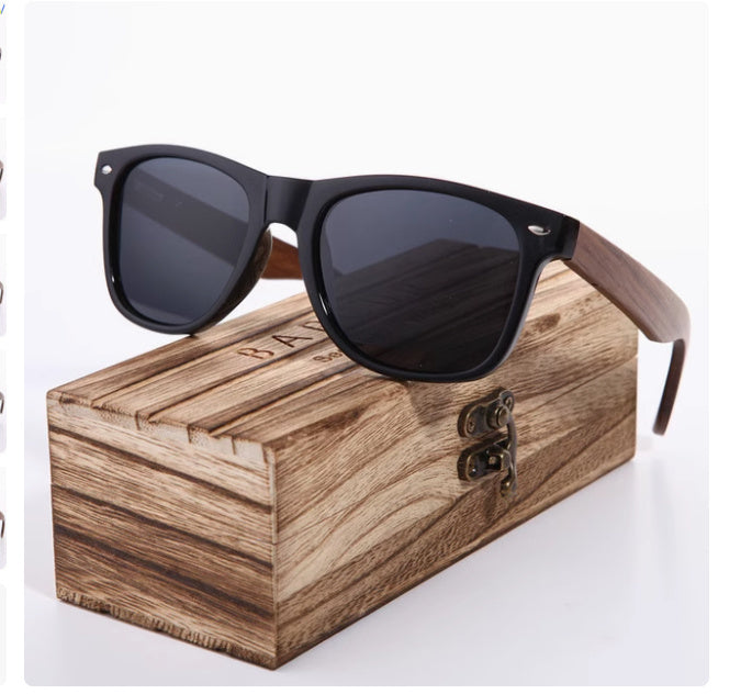 Lunettes de soleil polarisées en bois pour hommes