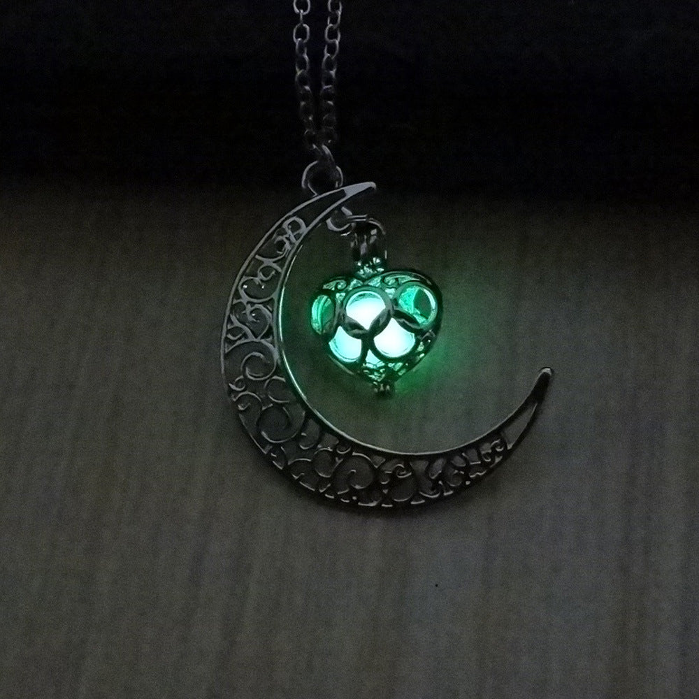 Colliers à pendentif lumineux, colliers à chaîne plaqués argent