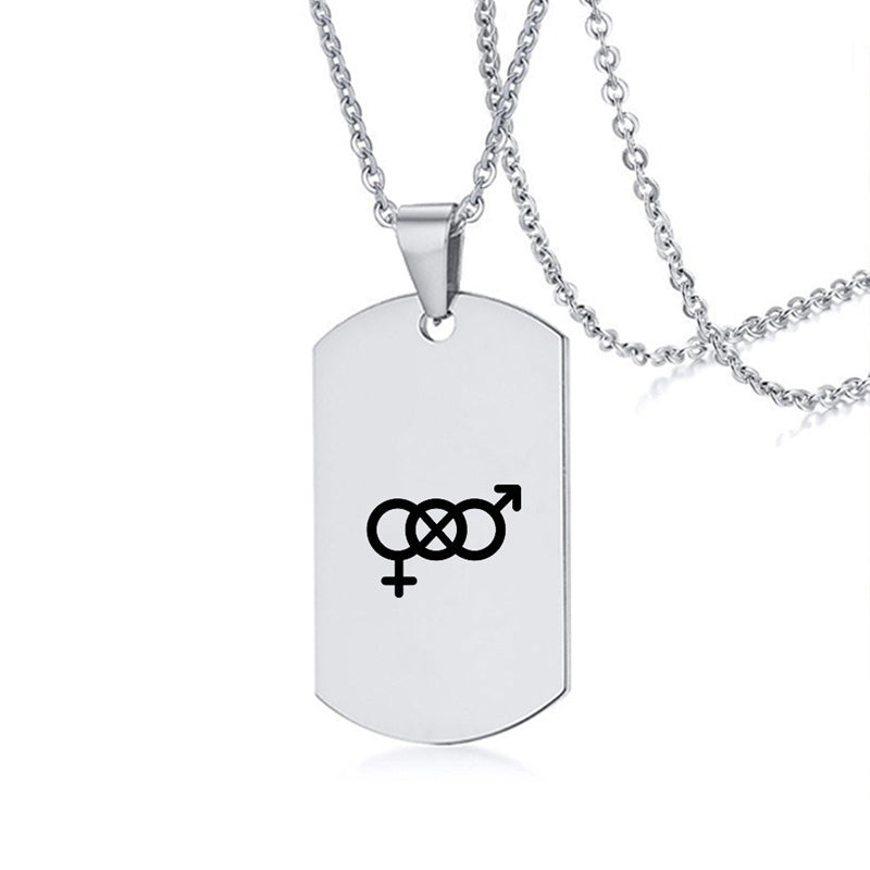 Collier en acier inoxydable avec inscription LGBT, symbole de la fierté gay, lesbienne et transgenre, pour hommes et femmes