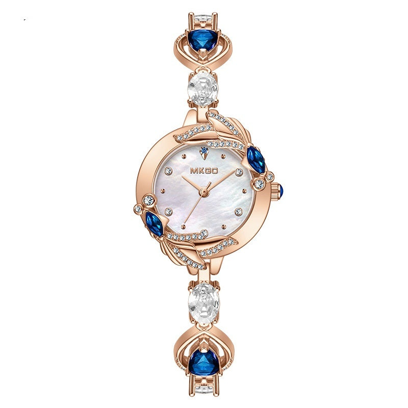 Montre pour femme simple et polyvalente avec petit bracelet en cristal et fritillaire - LUXARAH