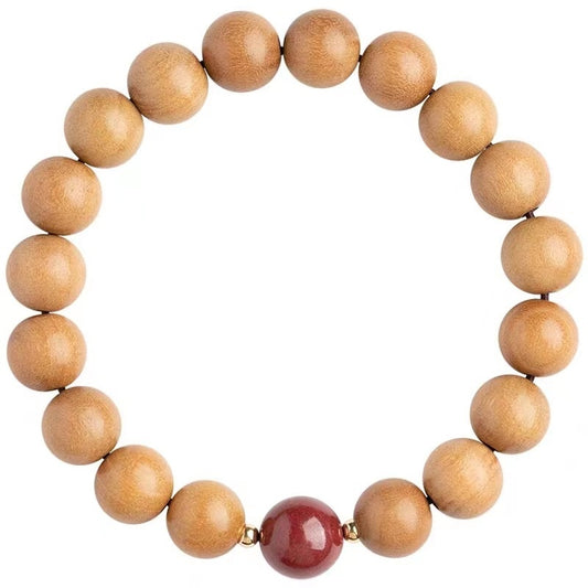 Bracelet de méditation chinois en bois de pêcher naturel - LUXARAH