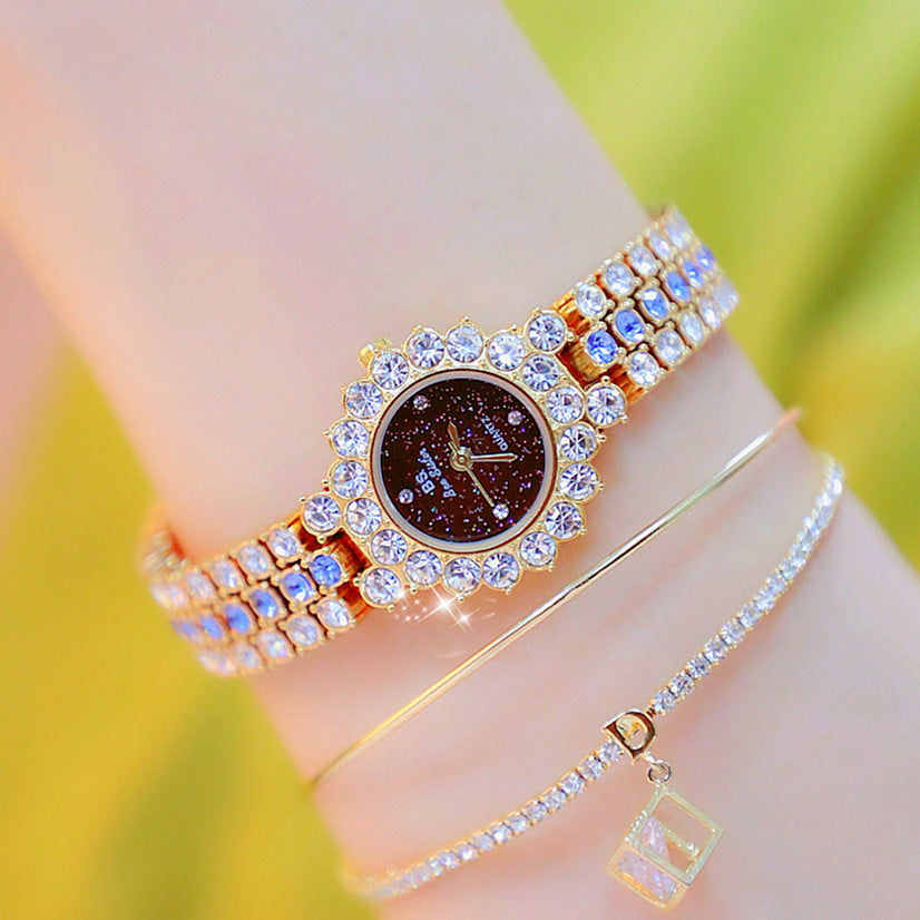 Montre à quartz multicolore pour femme, montre-bracelet analogique de luxe en acier inoxydable, bracelet habillé, horloge - LUXARAH