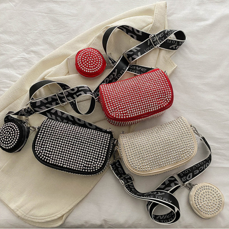 Sac à bandoulière en strass avec petit porte-monnaie, sac à bandoulière tendance pour femmes, sacs de créateurs de luxe - LUXARAH