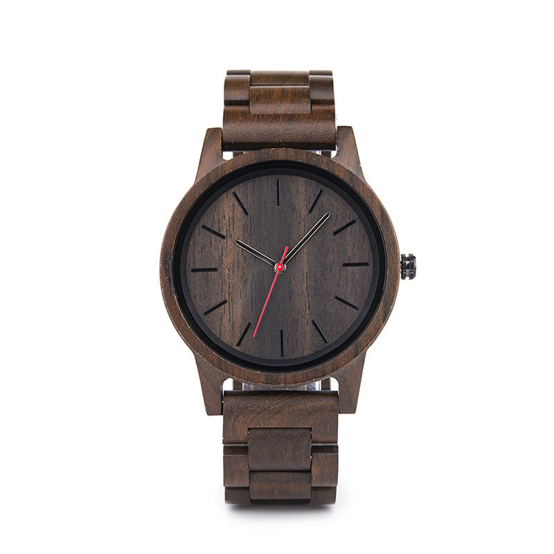 Montre à quartz en bois