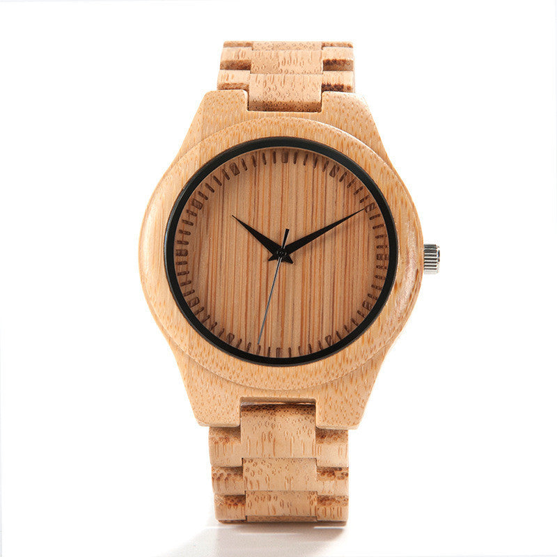 Montre en bambou et bois de même style