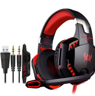 Casque de jeu filaire avec son surround, basses profondes, stéréo, écouteurs avec microphone