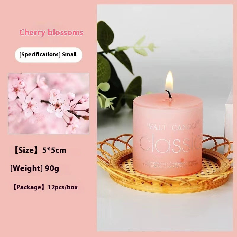 Bougie d'aromathérapie cylindrique colorée, bougie parfumée brillante, bougies sans fumée