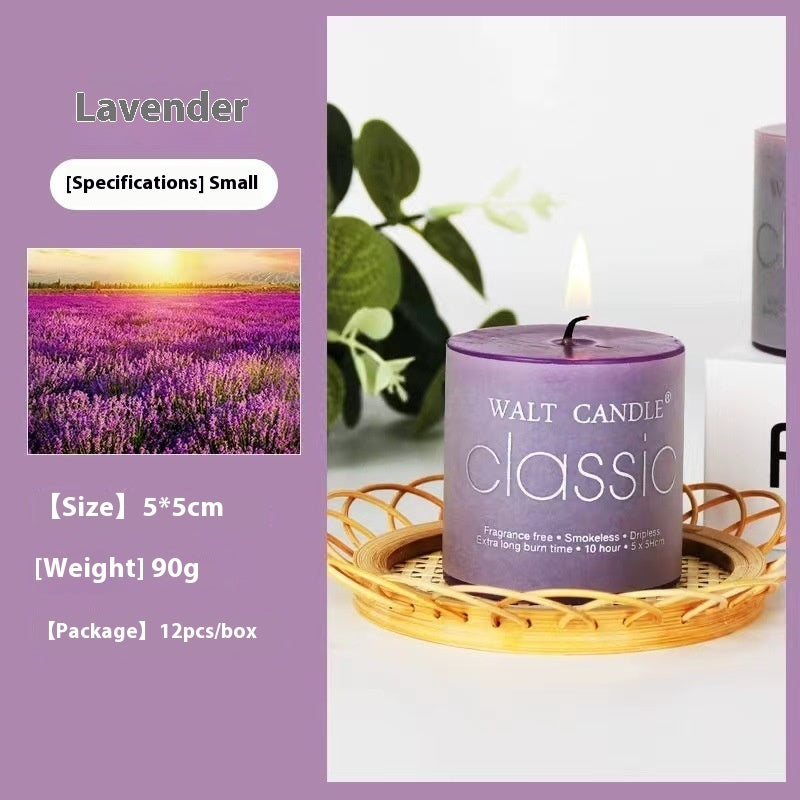 Bougie d'aromathérapie cylindrique colorée, bougie parfumée brillante, bougies sans fumée