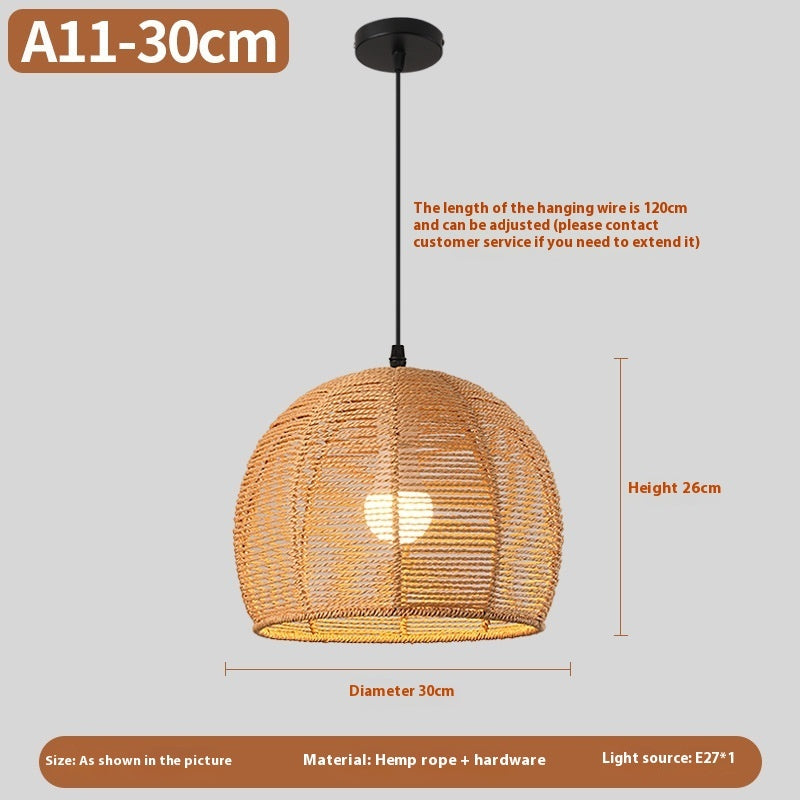 Nouveau lustre créatif en rotin tissé de style chinois - LUXARAH