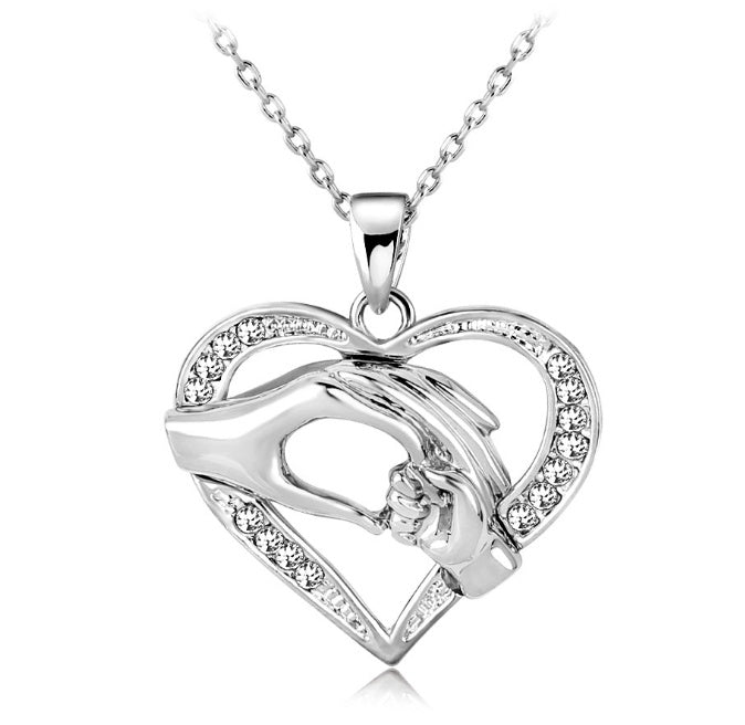 Colliers en chaîne noire pour hommes, 3 couleurs, pendentifs en forme de cœur, pour couples, bijoux coréens en cristal, pour filles et femmes