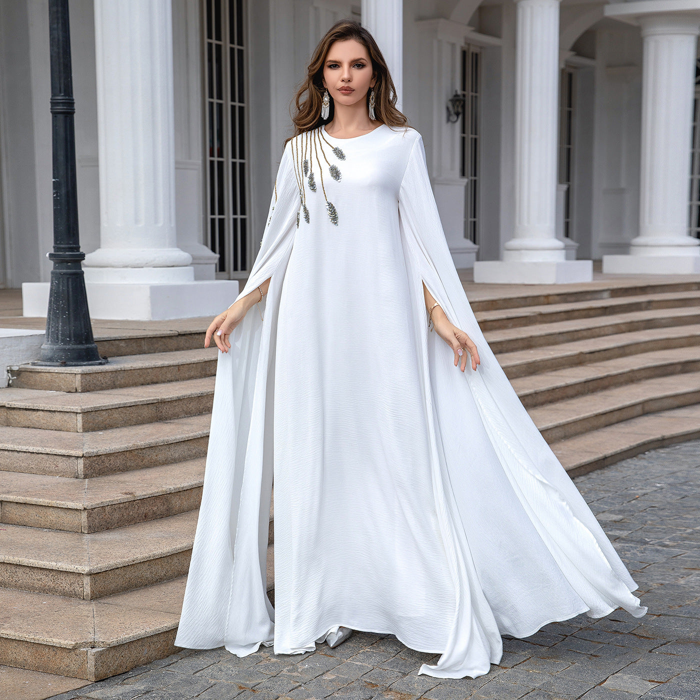 Robe musulmane Abaya brodée pour femme, robe de soirée - LUXARAH
