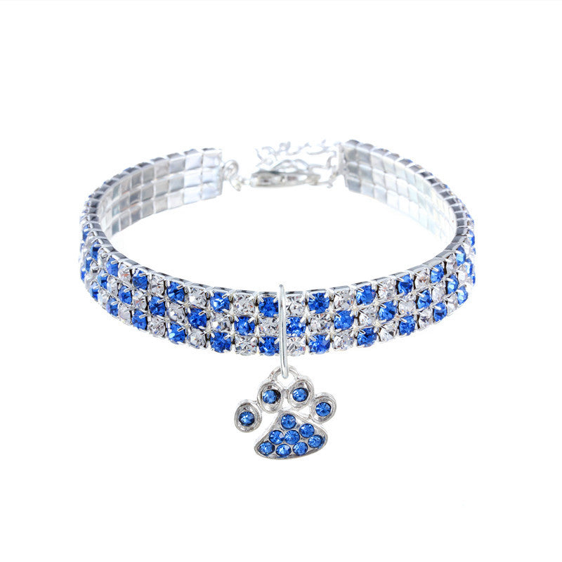 Collier pour animal de compagnie avec diamants, accessoires pour chats et chiens de couleurs variées, griffes de chat, collier élastique pour chat et chien - LUXARAH